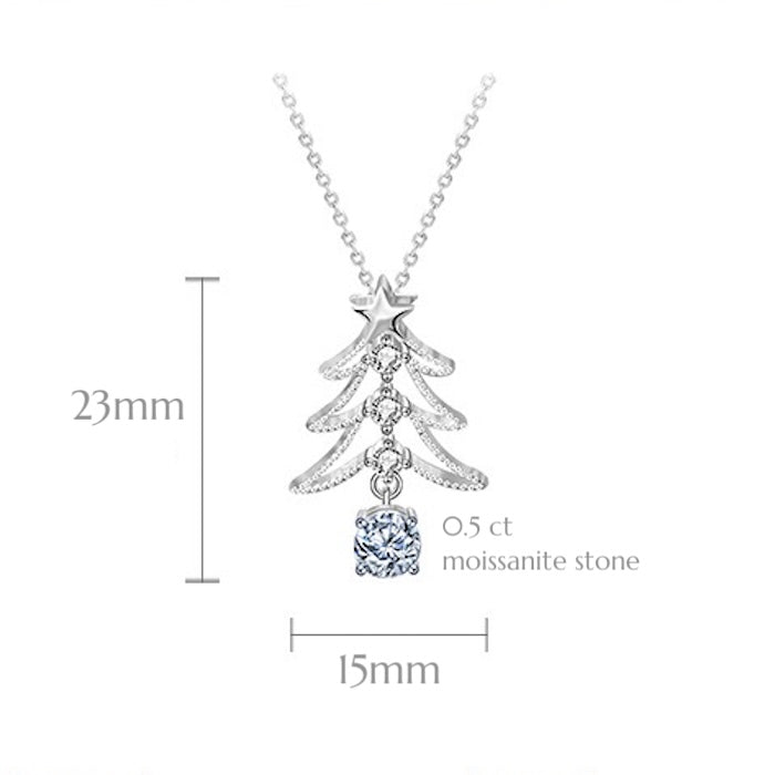 Dazzling Moissanite Christmas Tree Necklace