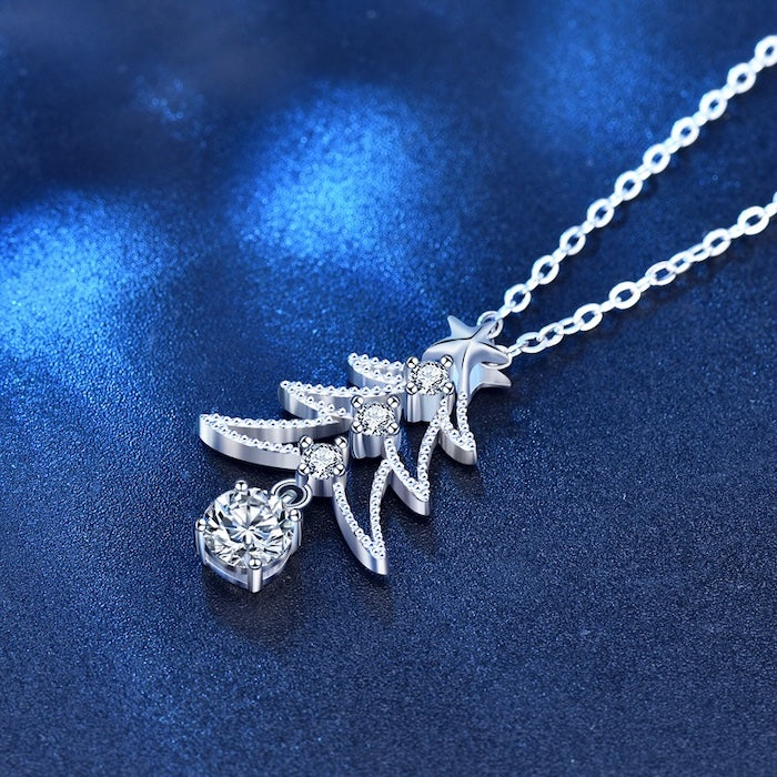 Dazzling Moissanite Christmas Tree Necklace