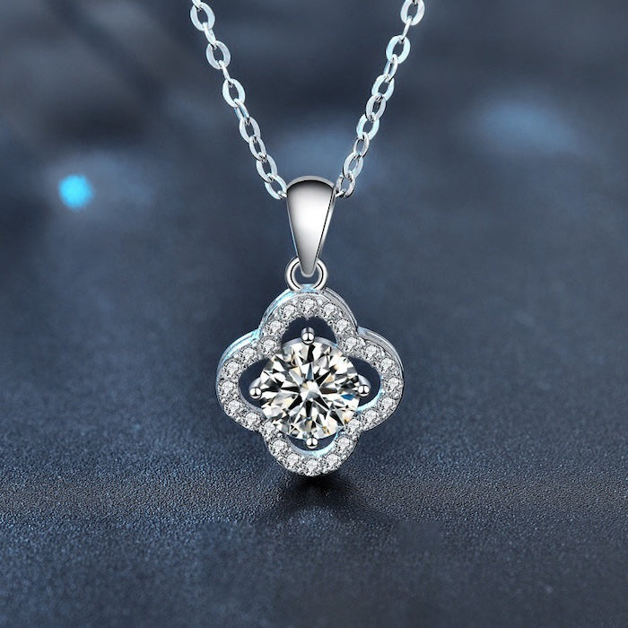 Moissanite Lucky Clover Necklace
