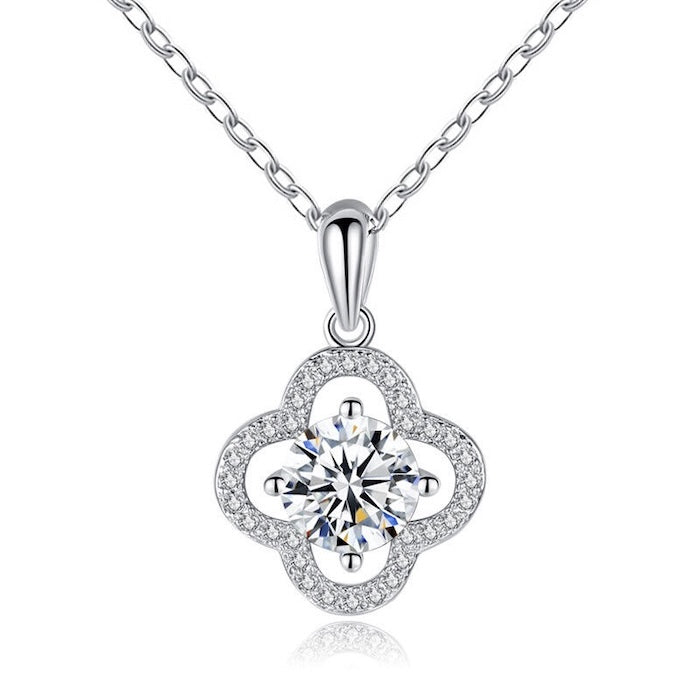 Moissanite Lucky Clover Necklace