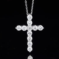 Moissanite Cross Pendant Necklace