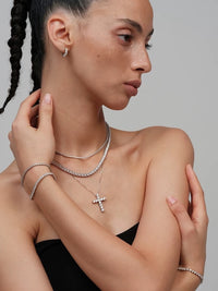 Moissanite Cross Pendant Necklace