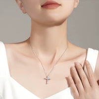 Moissanite Cross Pendant Necklace