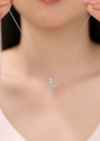Moissanite Cross Pendant Necklace