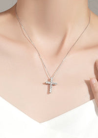 Moissanite Cross Pendant Necklace