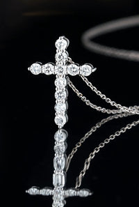 Moissanite Cross Pendant Necklace