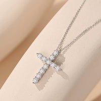 Moissanite Cross Pendant Necklace