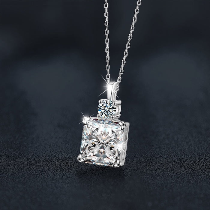 Princess Cut Moissanite Pendant Necklace