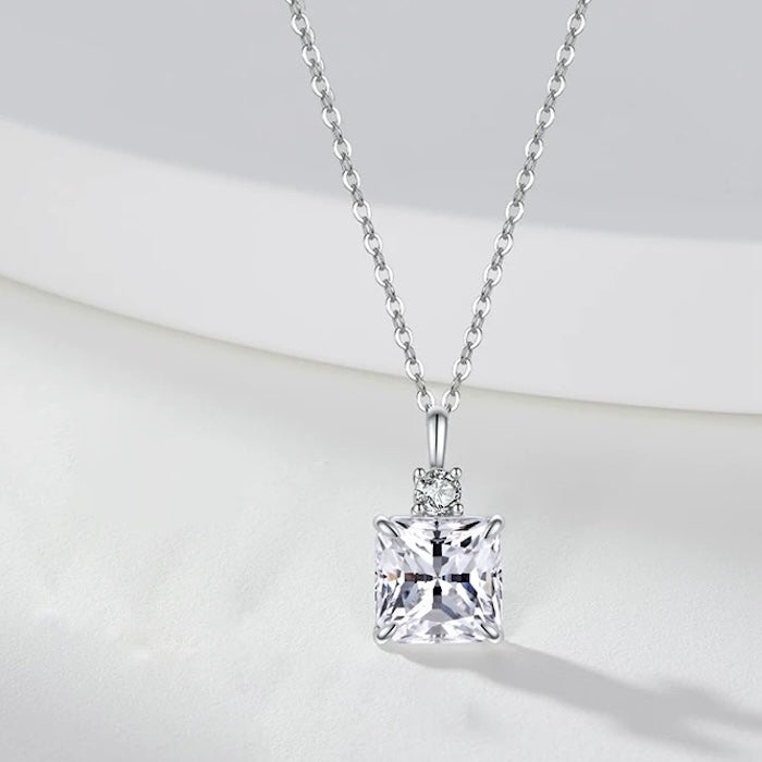 Princess Cut Moissanite Pendant Necklace