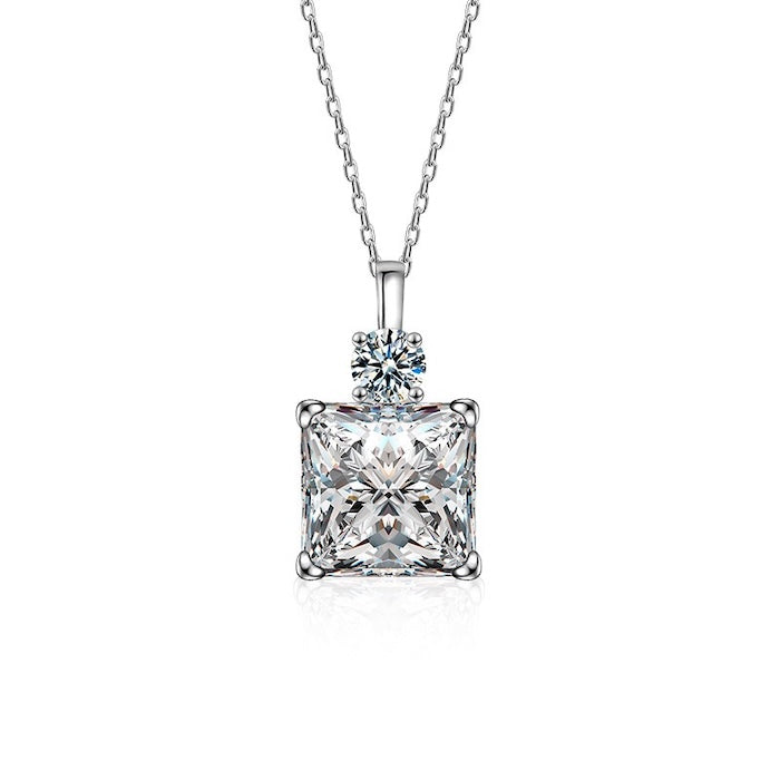 Princess Cut Moissanite Pendant Necklace