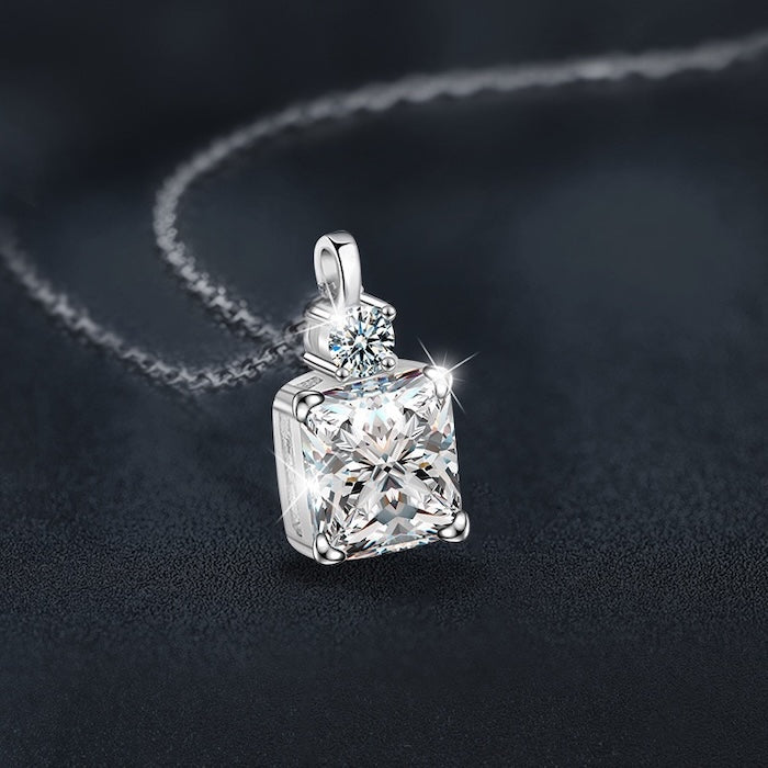 Princess Cut Moissanite Pendant Necklace