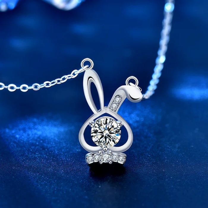 Cute Bunny Moissanite Necklace