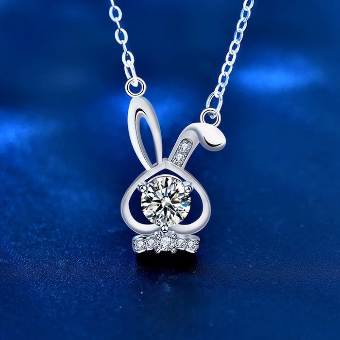 Cute Bunny Moissanite Necklace