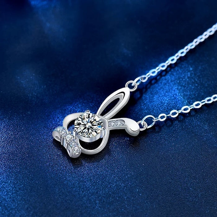 Cute Bunny Moissanite Necklace