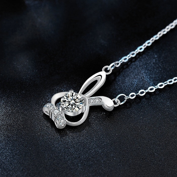 Cute Bunny Moissanite Necklace