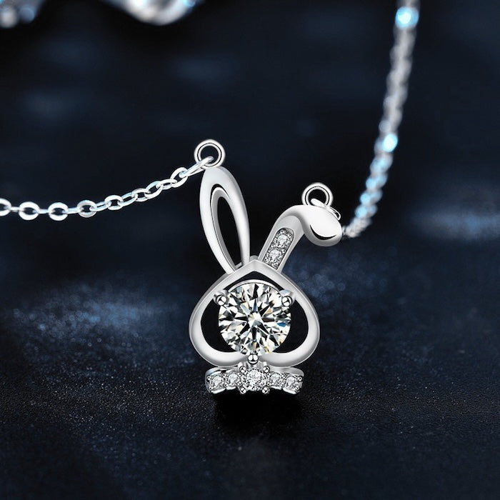 Cute Bunny Moissanite Necklace