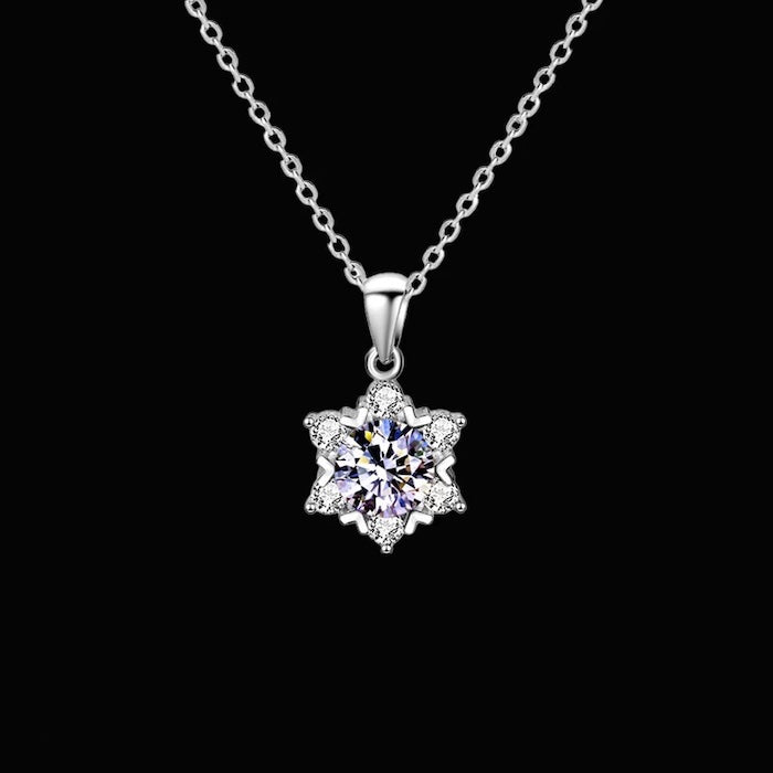 Luxurious Moissanite Snowflake Necklace