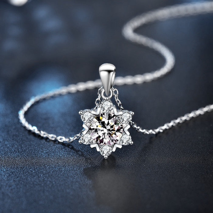 Luxurious Moissanite Snowflake Necklace