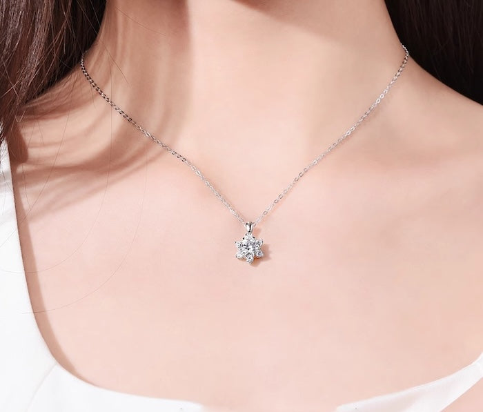 Luxurious Moissanite Snowflake Necklace