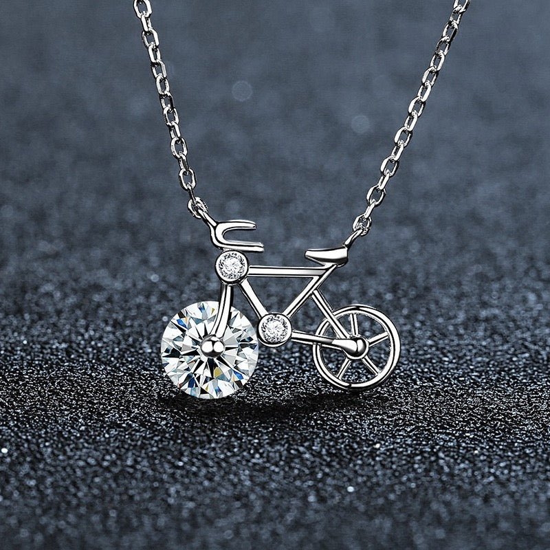 Moissanite Bicycle Necklace