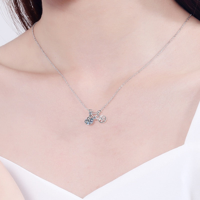 Moissanite Bicycle Necklace