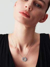 Radiant Orbit Moissanite Circle Necklace