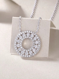 Radiant Orbit Moissanite Circle Necklace