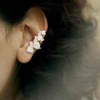White Orchids Flower Ear Cuff-One Piece-For Left Ear