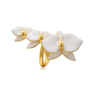 White Orchids Flower Ear Cuff-One Piece-For Left Ear
