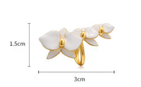 White Orchids Flower Ear Cuff-One Piece-For Left Ear