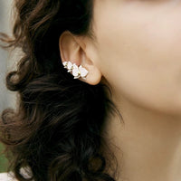 White Orchids Flower Ear Cuff-One Piece-For Left Ear