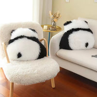 Fluffy Panda Cushion – Natural Wool