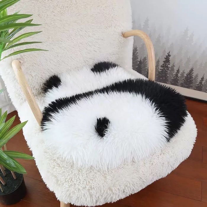 Fluffy Panda Cushion – Natural Wool