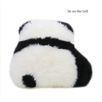 Fluffy Panda Cushion – Natural Wool