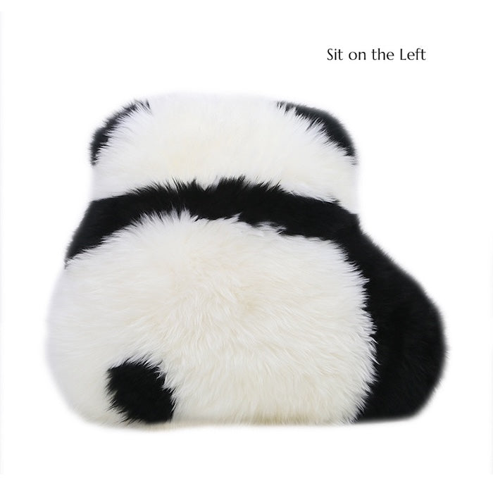 Fluffy Panda Cushion – Natural Wool