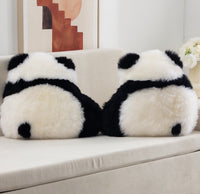 Fluffy Panda Cushion – Natural Wool
