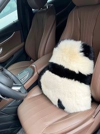 Fluffy Panda Cushion – Natural Wool