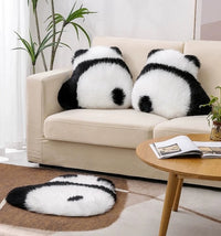 Fluffy Panda Cushion – Natural Wool
