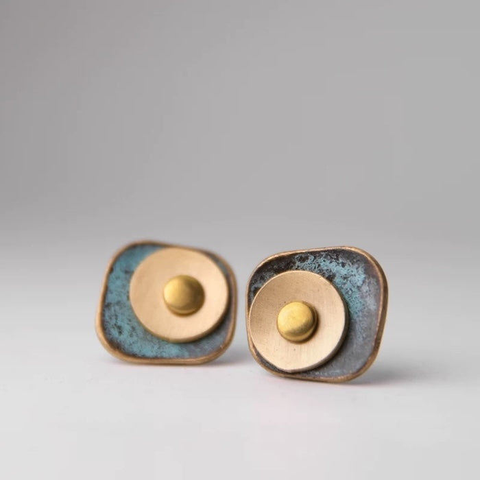 Unique Design Bronze Patina Earrings