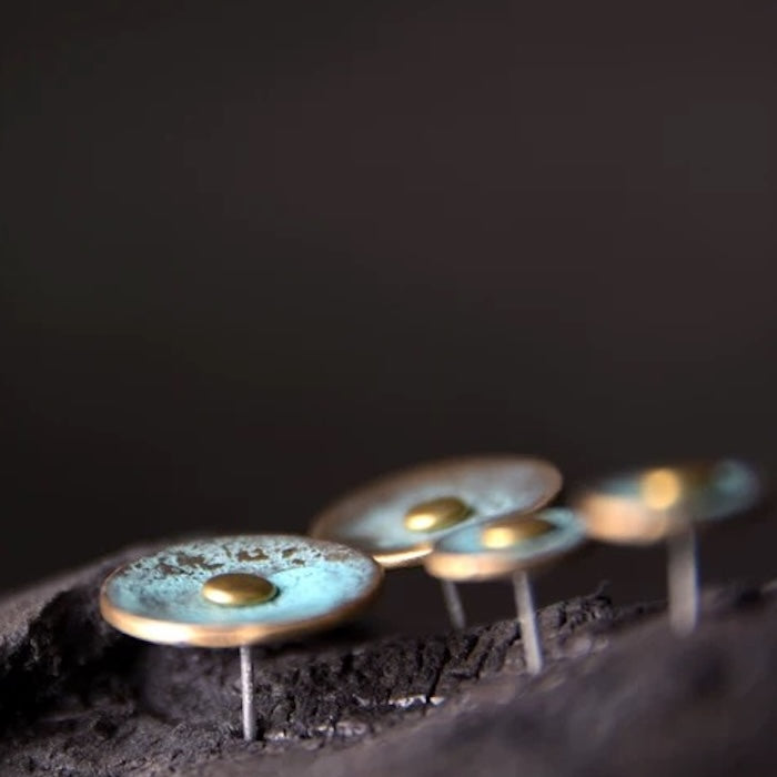 Unique Design Bronze Patina Earrings