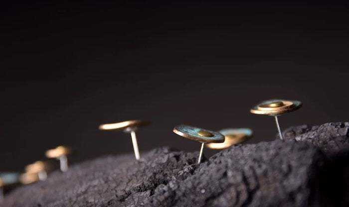 Unique Design Bronze Patina Earrings