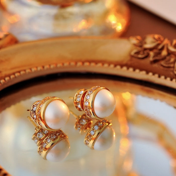 Luxe Pearl Halo Double-Sided Earrings