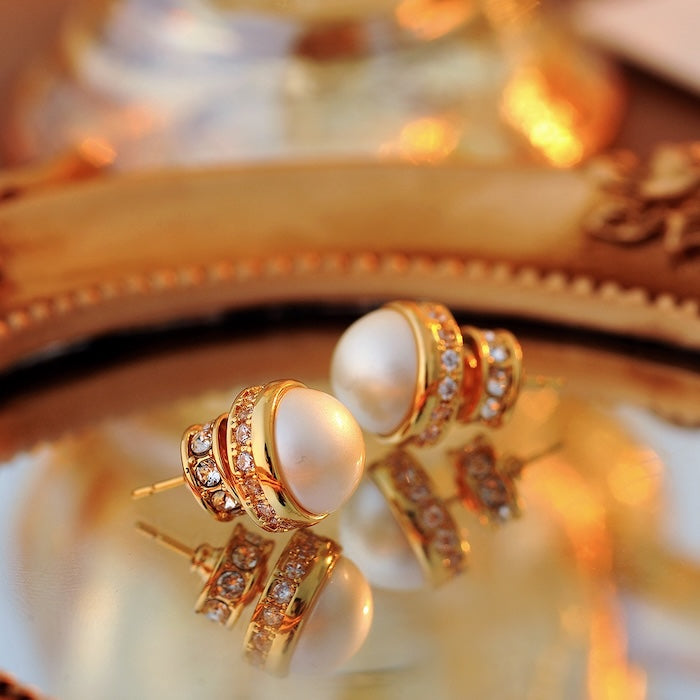 Luxe Pearl Halo Double-Sided Earrings