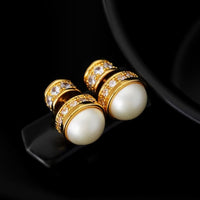 Luxe Pearl Halo Double-Sided Earrings