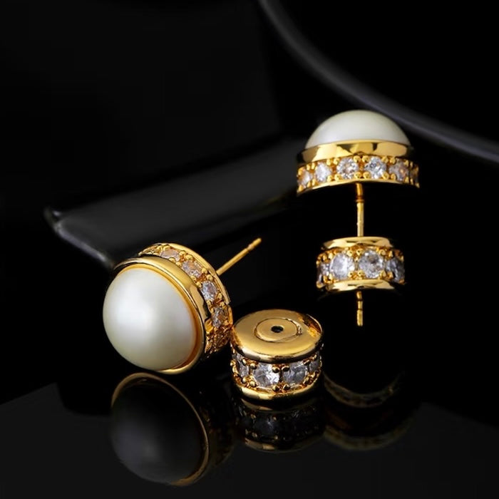 Luxe Pearl Halo Double-Sided Earrings