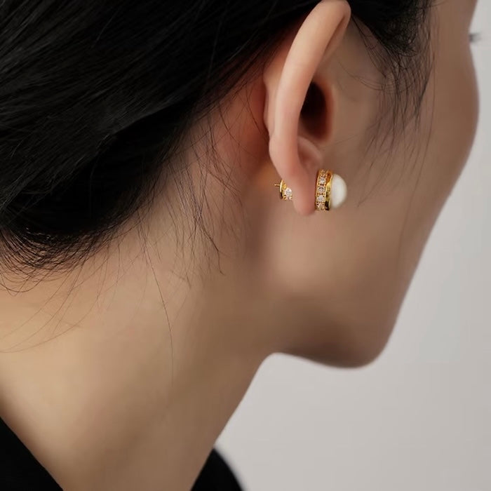 Luxe Pearl Halo Double-Sided Earrings
