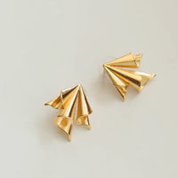 Paper Plane Design Golden Earrings