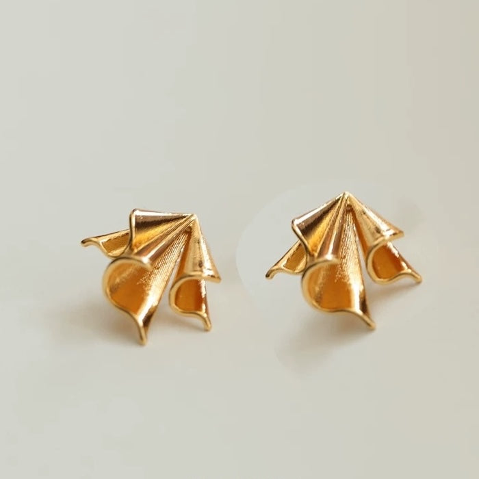 Paper Plane Design Golden Earrings