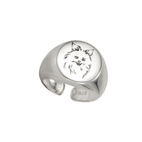 Pomeranian Dog Signet Ring