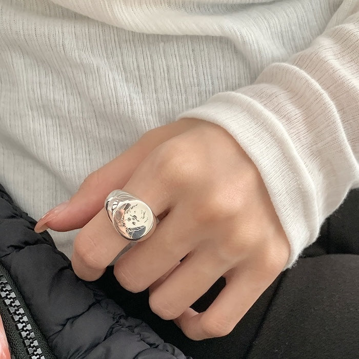 Pomeranian Dog Signet Ring